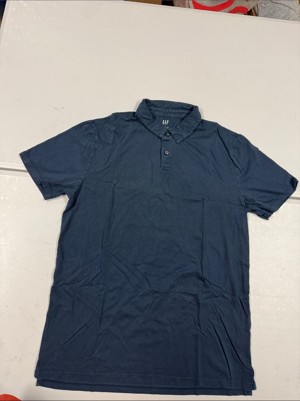 GAP Men's Dark Blue Short-Sleeve Polo